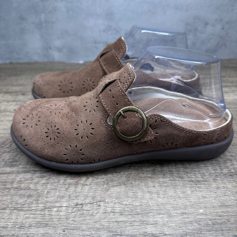 Revitalign~Women's~Siesta‎ Suede Brown Slides~Size 6.5B